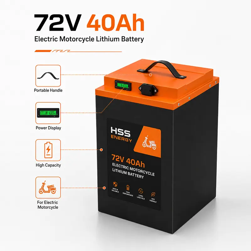 แบตเตอรี่ลิเธียมรถจักรยานยนต์ไฟฟ้า 72V 40Ah