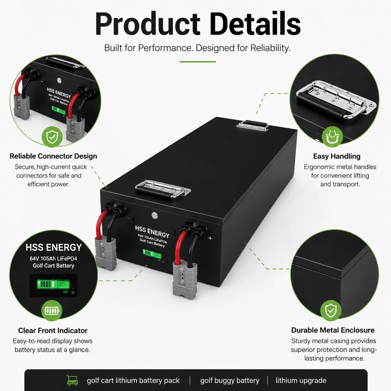 60V 105Ah Golf Cart Lithium Battery